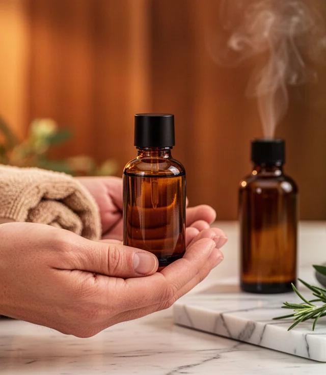 Selbstmassage Nacken mit ätherischen Ölen