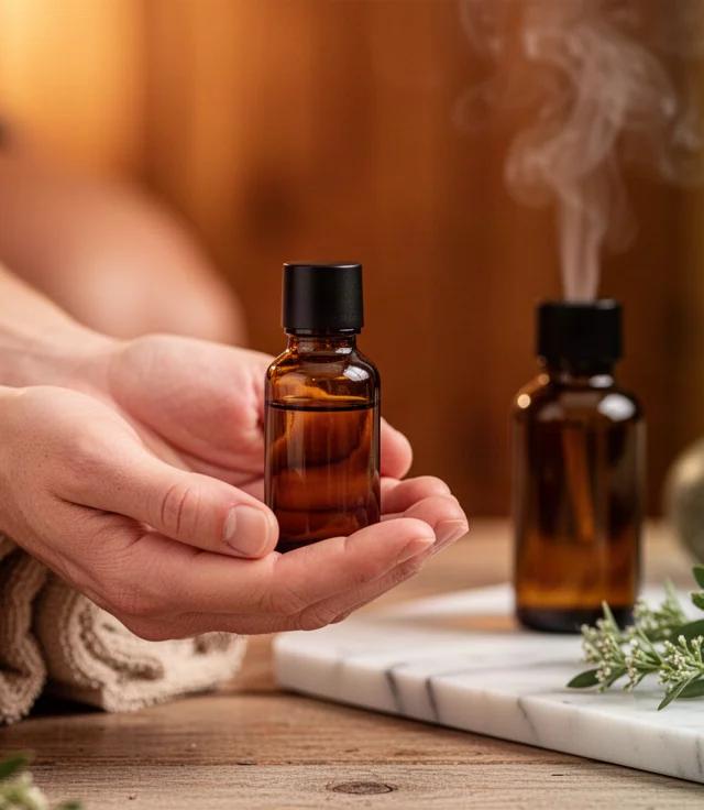 Auto-massage nuque et mains, rituel relaxant aux huiles