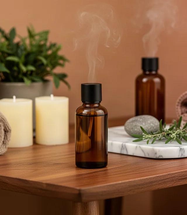 Massage en couple aux huiles essentielles le soir