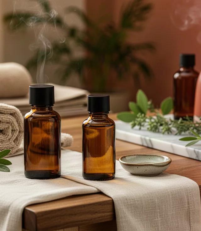 Ritual de massagem noturno com óleos a dois