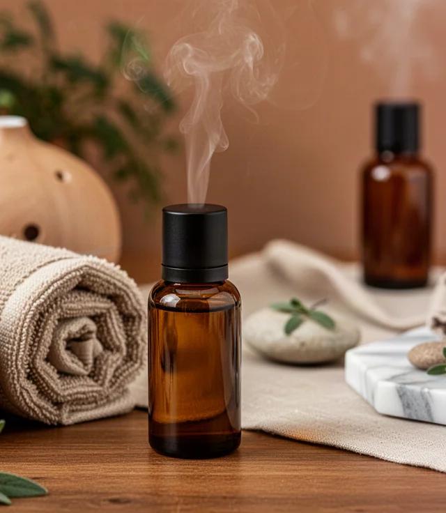 Serviettes chaudes et huiles essentielles, le rituel