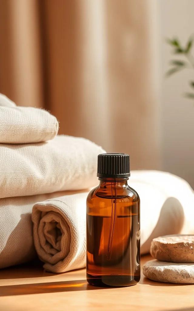Massage en couple le soir avec huiles essentielles