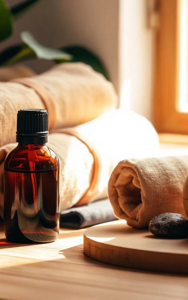 Aceites para masaje relajante en pareja de noche