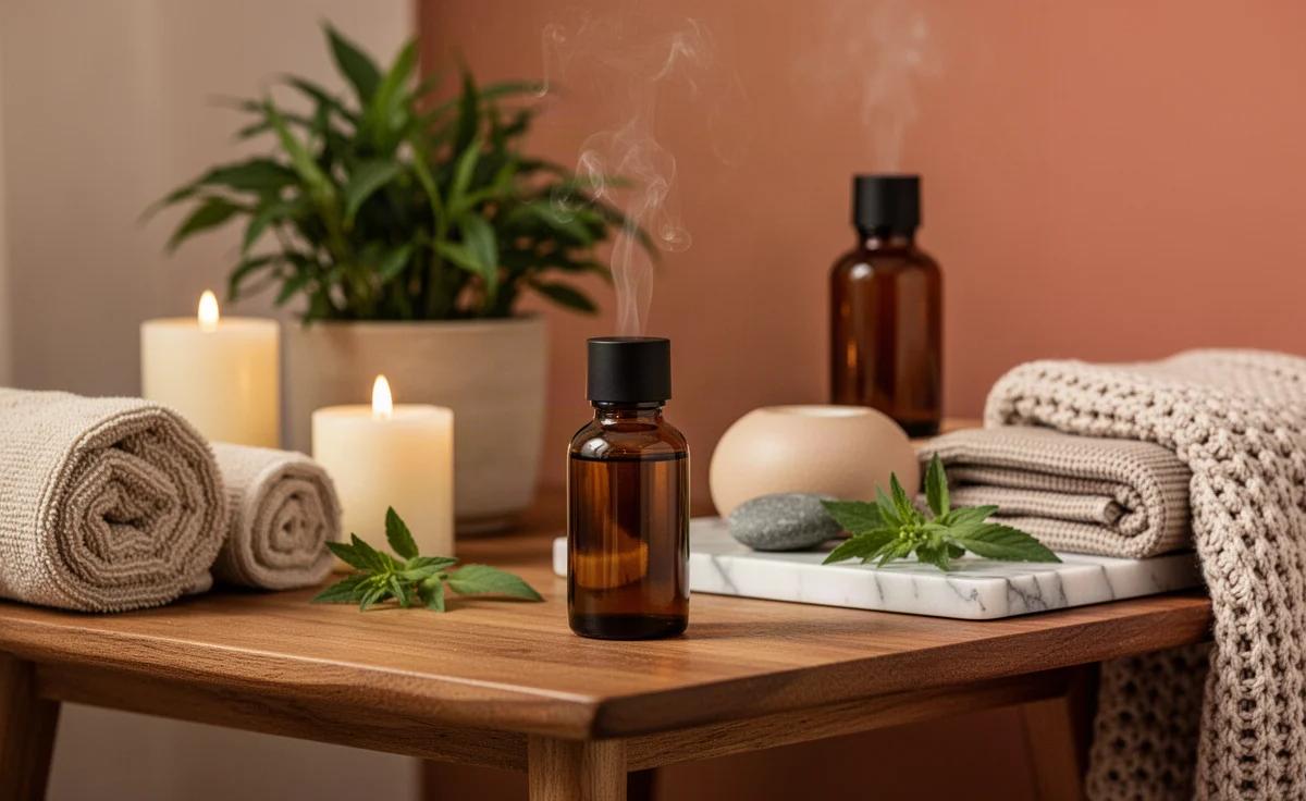 Ritual de massagem a dois com óleos essenciais à noite