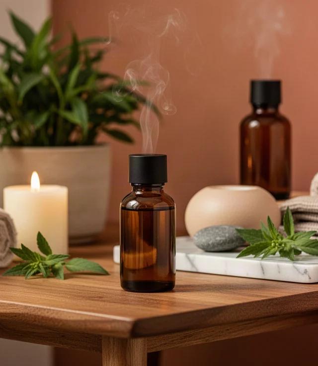 Ritual de massagem a dois com óleos essenciais à noite