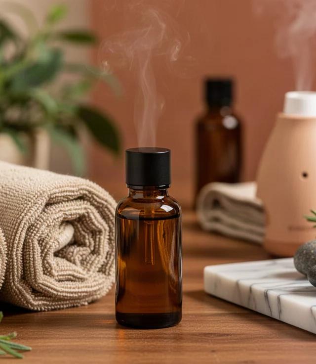 Warme Handtücher und ätherische Öle Ritual
