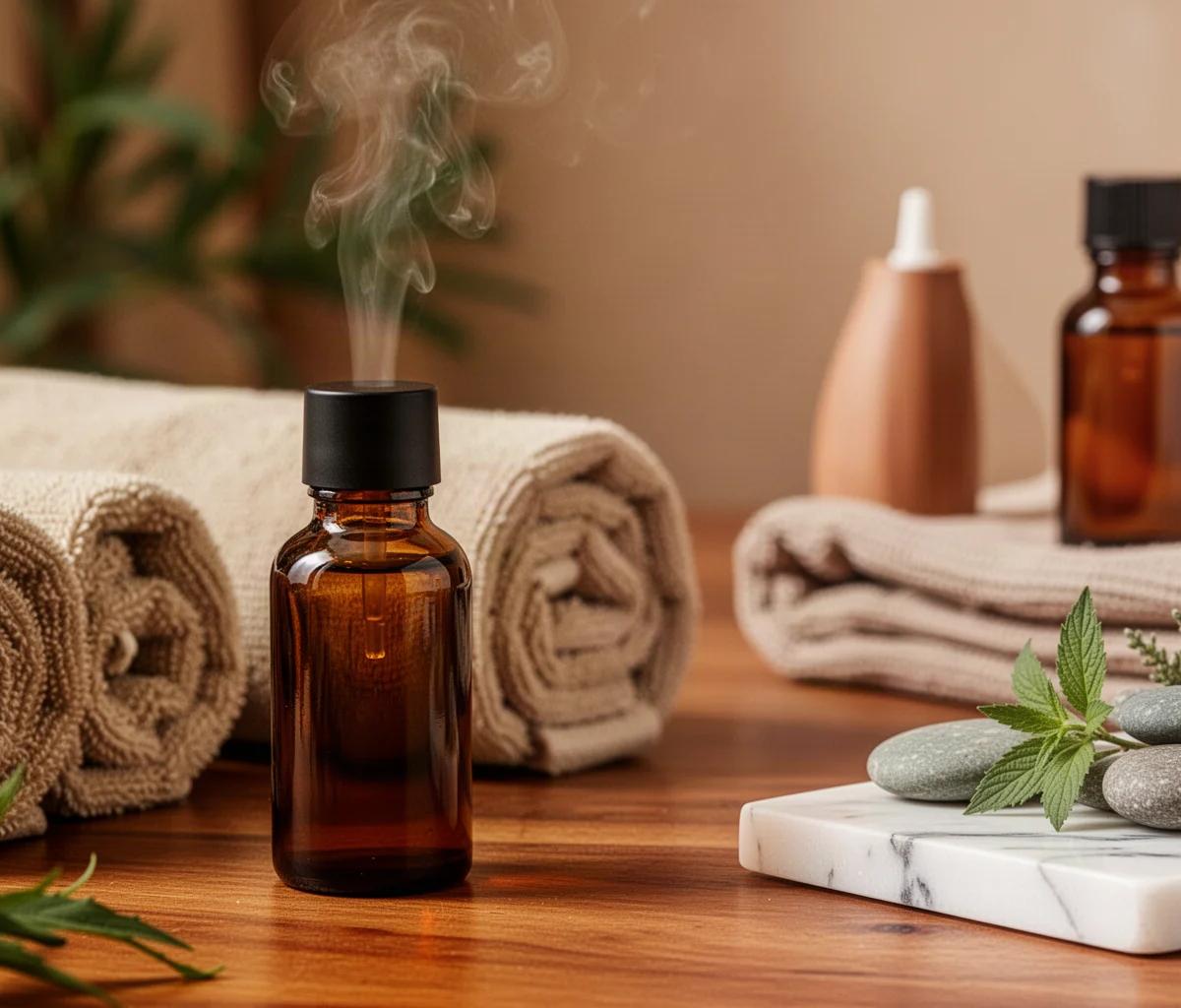 Toallas calientes y aceites esenciales ritual