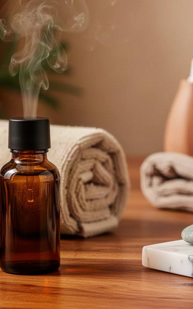 Toallas calientes y aceites esenciales ritual