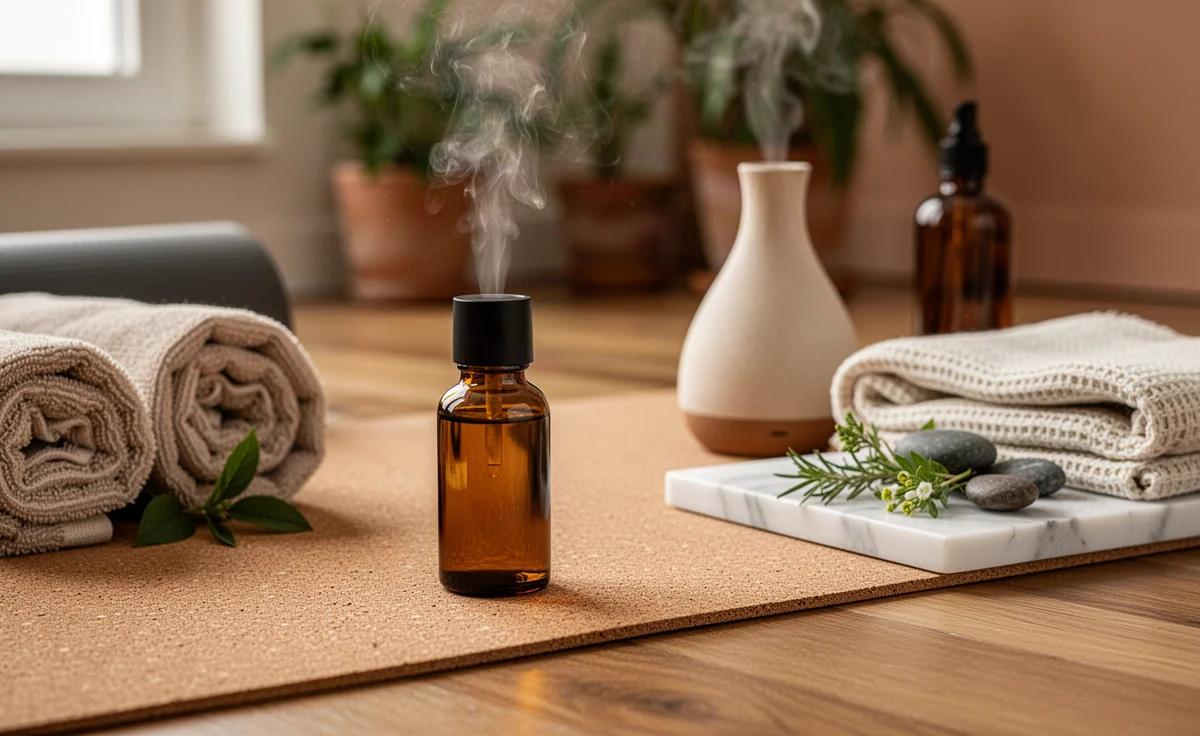 Yoga met etherische oliën, een rustige stretchroutine