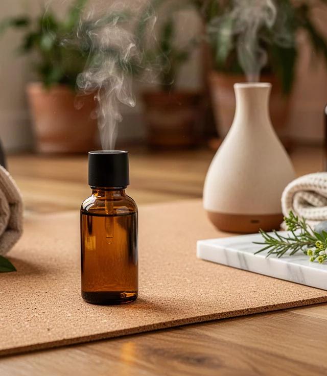 Yoga met etherische oliën, een rustige stretchroutine